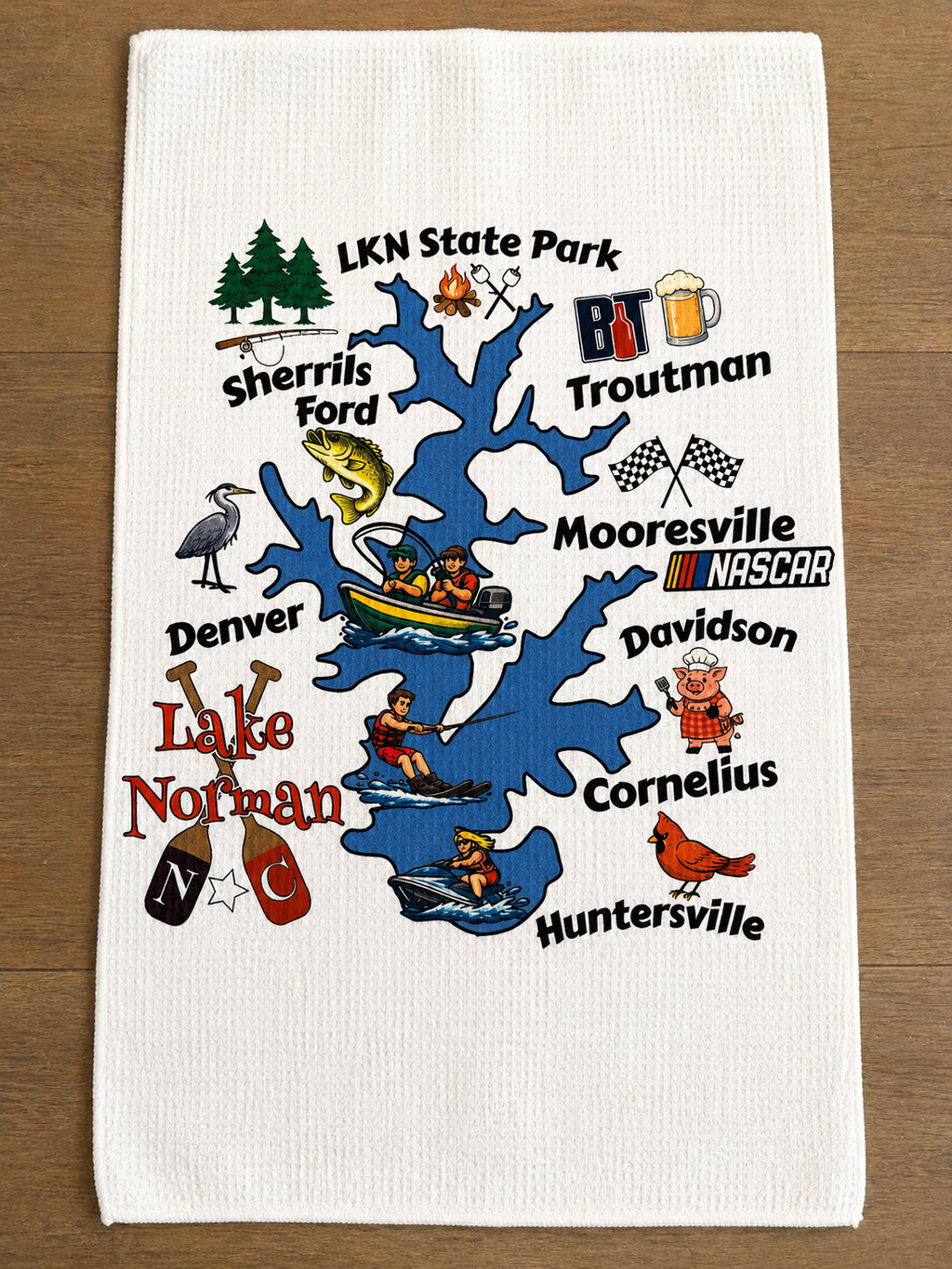 Lake Norman in a Nutshell (Tea) Towel