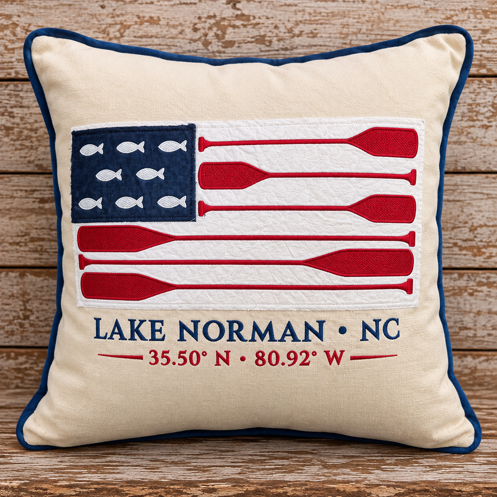 Lake Norman Americana, Long May She Wave Pillow